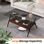 Ensemble de 3 tables basses et tables d'appoint, Table en verre trempé avec couche en MDF, Tables modernes pour salon, Verre gris