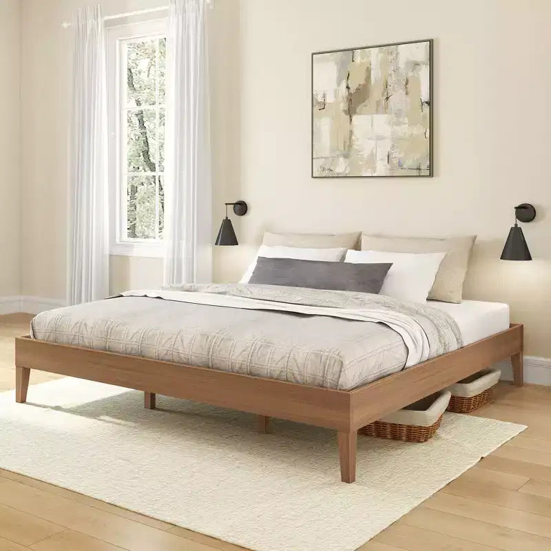 Cadre de lit Now Furniture King, lit plateforme en bois