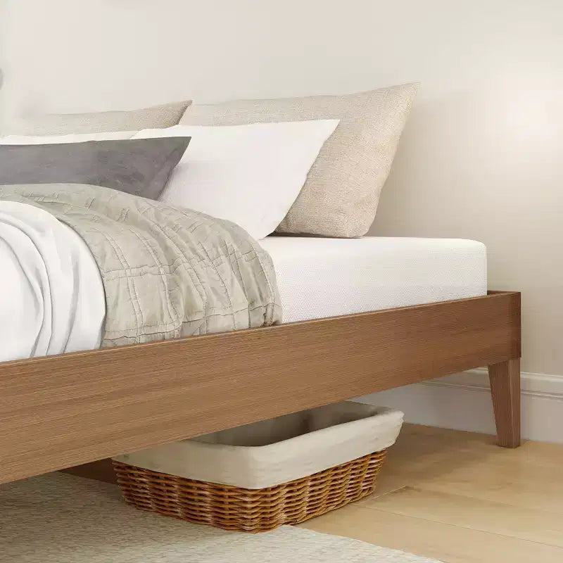 Cadre de lit double Now Furniture, lit plateforme en bois