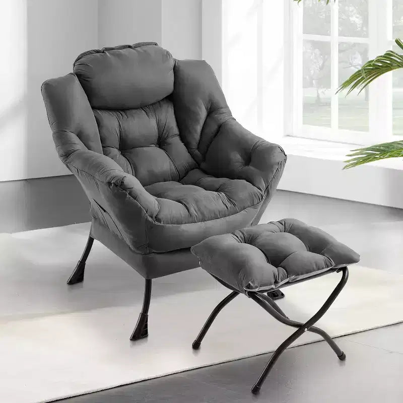 Fauteuil inclinable avec Ottomane, Fauteuil Inclinable Confortable et Moderne avec Poche Latérale, Repose-pieds Pliant