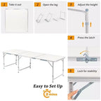 Table de camping pliante d'extérieur rectangulaire Karl Home de 1,8 m