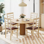 Costway Chaise de salle à manger en bois lot de 2/4 avec cadre en bois d'hévéa et siège rembourré pour cuisine