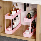 Chariot de rangement roulant mince à 4 niveaux Tree City Pink - Organisateur mobile multifonctionnel