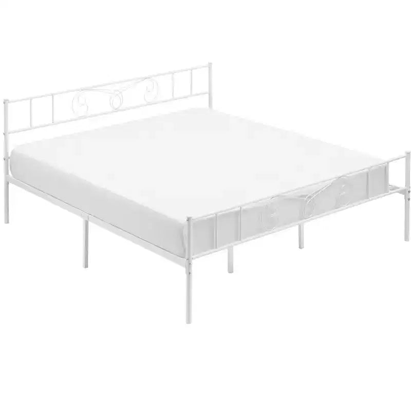 Plateforme de lit avec tête et pied de lit, sommier et sans besoin de sommier tapissier, anti-bruit, montage simple