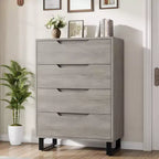 4 Dresser for Bedroom, 41.5 Tall Dresser, Freestanding Vertical Drawer Cabinet with Storage, Wooden Closet Storage Chest