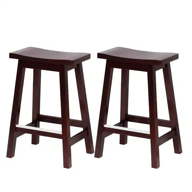 BestMassage Lot de 2 tabourets de bar en bois massif en forme de selle, hauteur 24/30 pouces, meubles de maison