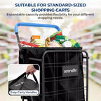 SereneLife Doublure de chariot en tissu Oxford 600D imperméable et résistant aux déchirures pour petits chariots de courses pliablesAmovible, antidérapante et lavable
