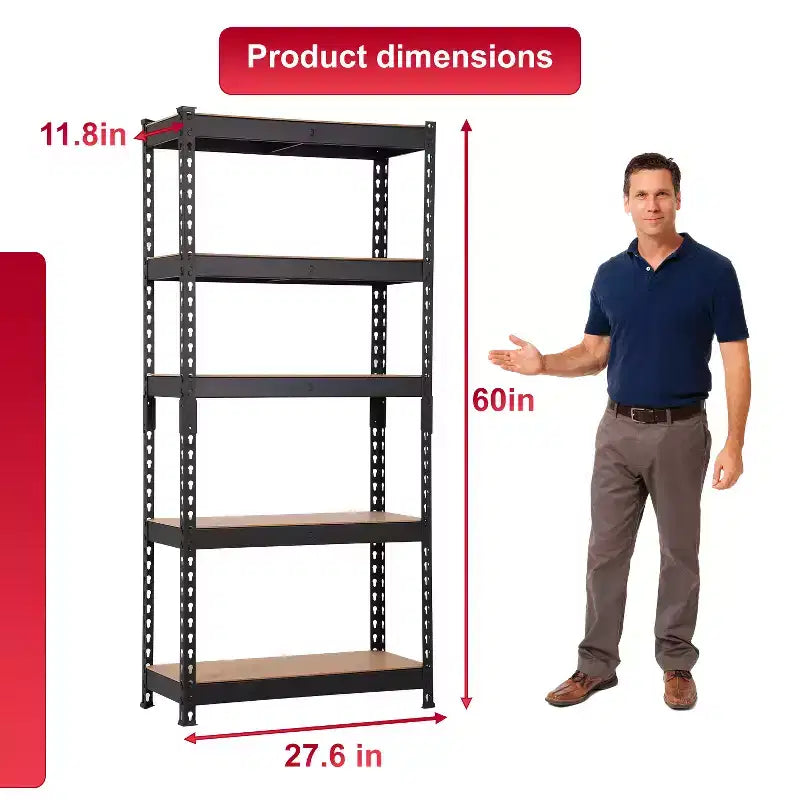 FDW Étagère de rangement multifonctionnelle réglable à 5 niveaux en métal robuste
