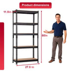 FDW Étagère de rangement multifonctionnelle réglable à 5 niveaux en métal robuste