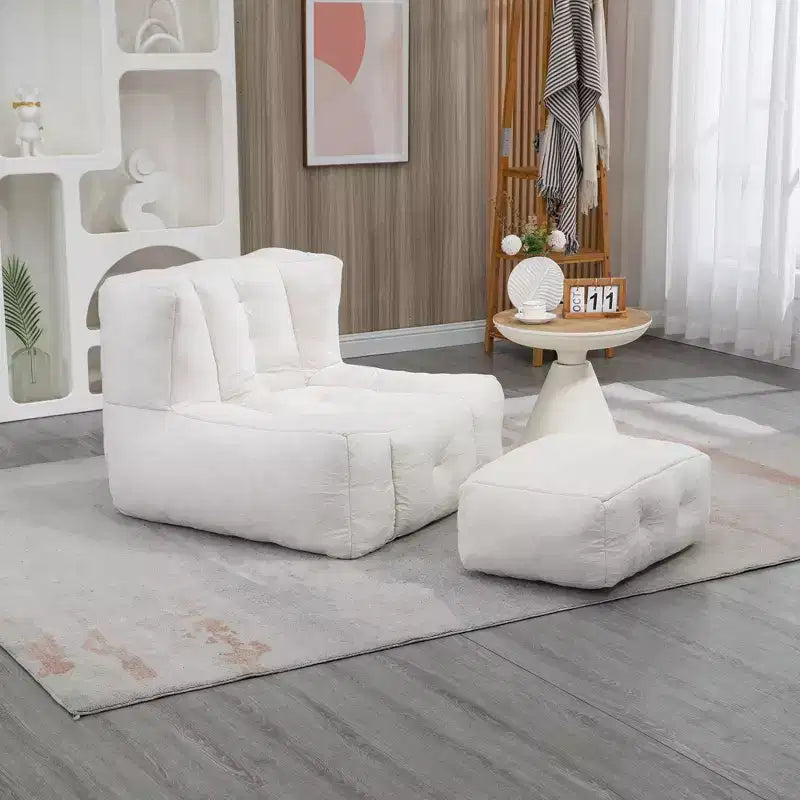 Pouf GDFStudio Toby moderne en velours avec ottoman