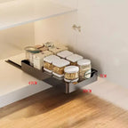 Organisateur de meuble de cuisine coulissant fixé avec film adhésif, étagères de rangement coulissantes robustes, étagère de garde-manger coulissante, tiroir de garde-manger coulissant