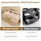 TROPOW 6 Commode pour chambre à coucher, commode autonome de 132 cm de large avec rangement, commode de rangement en bois pour salon, chambre à coucher, entrée