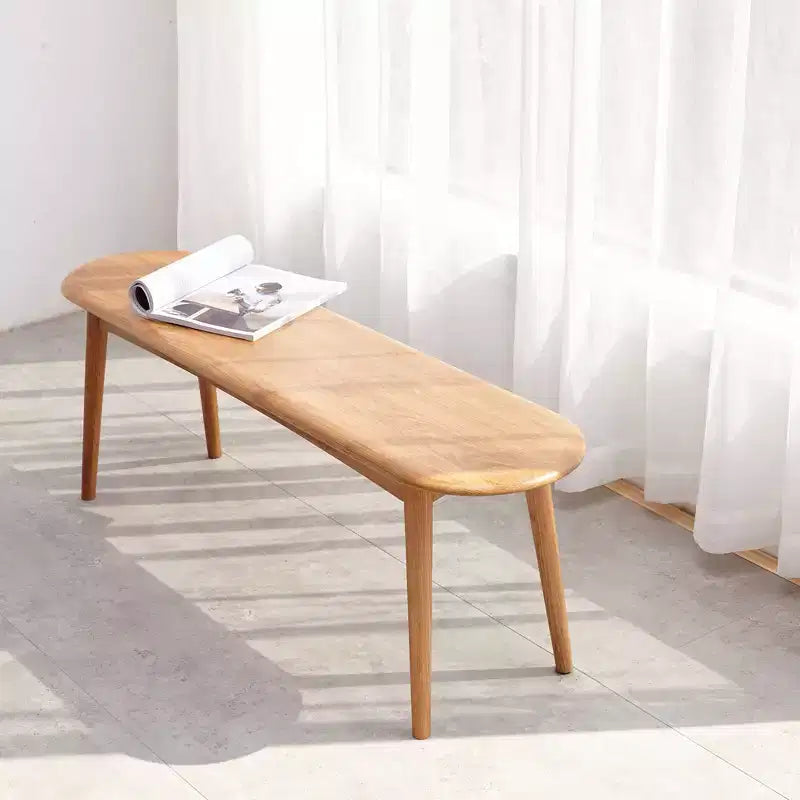 Chaise de salle à manger banc en bois massif Okak, chaises de cuisine rustiques en bois, banc de salle à manger simple et naturel pour salon et cuisine