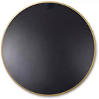 Miroir de courtoisie rond moderne en métal doré pour salle de bain - Mural