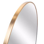 Miroir de courtoisie rond moderne en métal doré pour salle de bain - Mural