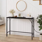 DobleePy Console Table de 99 cm noire avec station de charge, table d'entrée étroite avec pieds en métal pour couloir, dos de canapé, appartement