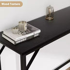 DobleePy Console Table de 99 cm noire avec station de charge, table d'entrée étroite avec pieds en métal pour couloir, dos de canapé, appartement