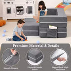 Canapé de jeu pour enfants, canapé modulaire 3 pièces pour salle de jeux et chambre à coucher, canapé de jeu convertible en mousse pour enfants avec housse amovible