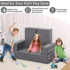 Canapé de jeu pour enfants, canapé modulaire 3 pièces pour salle de jeux et chambre à coucher, canapé de jeu convertible en mousse pour enfants avec housse amovible
