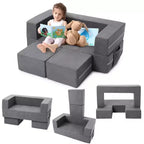 Canapé de jeu pour enfants, canapé modulaire 3 pièces pour salle de jeux et chambre à coucher, canapé de jeu convertible en mousse pour enfants avec housse amovible