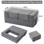 Canapé de jeu pour enfants, canapé modulaire 3 pièces pour salle de jeux et chambre à coucher, canapé de jeu convertible en mousse pour enfants avec housse amovible