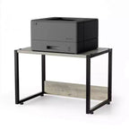 VINGLI Support d'imprimante modulable avec rangement, étagère de bureau sous le bureau pour télécopieur photocopieur scanner (Gris rustique)