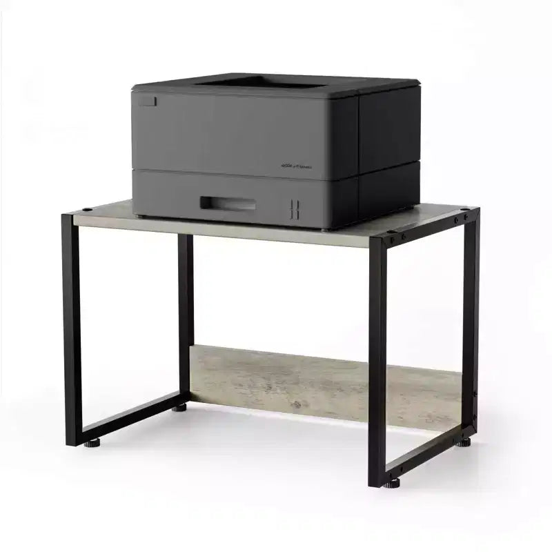 VINGLI Support d'imprimante modulable avec rangement, étagère de bureau sous le bureau pour télécopieur photocopieur scanner (Gris rustique)