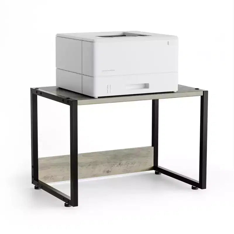 VINGLI Support d'imprimante modulable avec rangement, étagère de bureau sous le bureau pour télécopieur photocopieur scanner (Gris rustique)