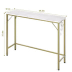 Console d'entrée, table d'appoint derrière le canapé avec station de recharge et pieds en métal, capacité de 50 kg, facile à assembler