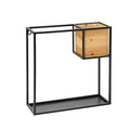Storied Home Metal Wall Shelf with Wood Box, Black