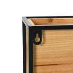 Étagère murale en métal Storied Home avec boîte en bois, noire