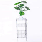 1 Set Carbon Steel+abs Carbon Steel Rectangular 4-Layer Storage Shelves Xm-207s