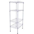 1 ensemble d'étagères de rangement rectangulaires à 4 niveaux en acier au carbone + ABS XM-207S