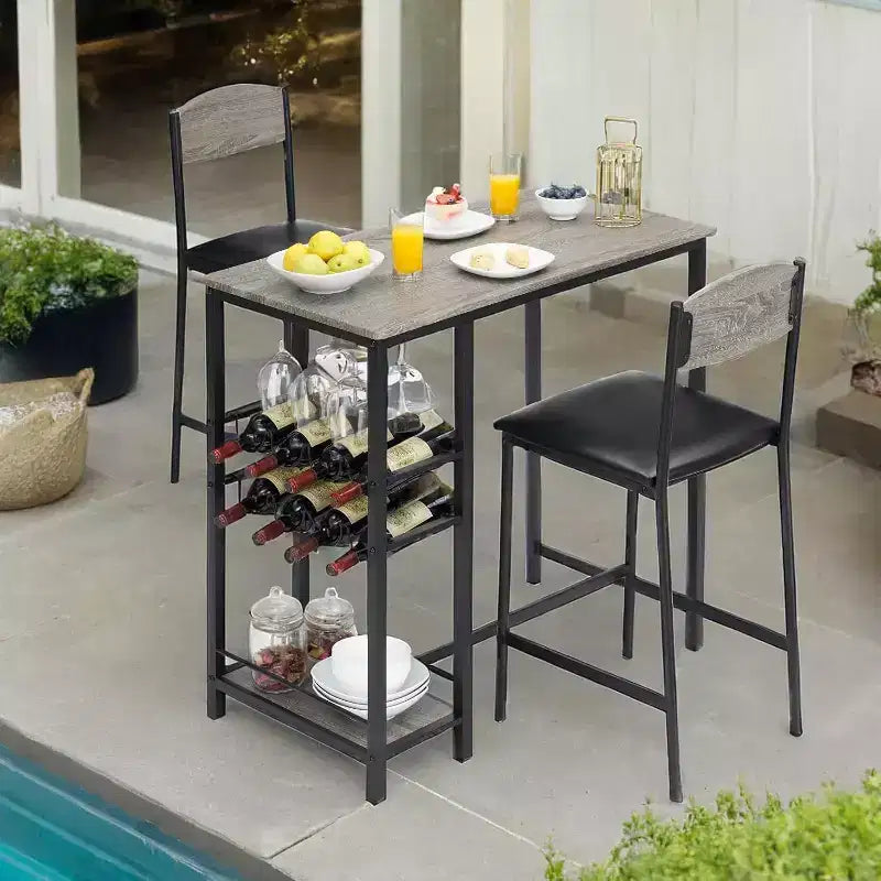 Lot de tabourets de bar, tabourets de bar rembourrés avec pieds en métal, repose-pieds et dossier, assise en PU, chaises hauteur cuisine