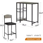 Lot de tabourets de bar, tabourets de bar rembourrés avec pieds en métal, repose-pieds et dossier, assise en PU, chaises hauteur cuisine