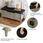 Banc de rangement GustoWave, Coffre de rangement en bois de 100 cm avec 2 charnières de sécurité, Banc d'entrée avec couvercle à charnière, Grand coffre pour salon, chambre à coucher