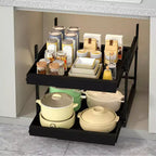 Organisateur de placard extensible à 2 niveaux, rangement à tiroirs extensibles, tiroir télescopique