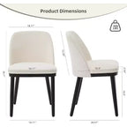 Acekool Chaises de salle à manger rembourrées, lot de 2, chaises d'appoint de cuisine modernes avec coussins épais, pieds en bois, beige ou marron