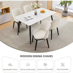 Acekool Chaises de salle à manger rembourrées, lot de 2, chaises d'appoint de cuisine modernes avec coussins épais, pieds en bois, beige ou marron