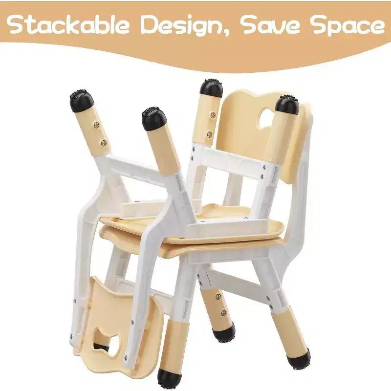 Acekool Chaise Enfant Réglable en Hauteur sur 3 Niveaux, Lot de 2, pour 2 à 6 Ans avec Pieds Antidérapants et Dossier Ergonomique