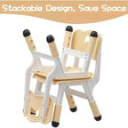 Acekool Chaise Enfant Réglable en Hauteur sur 3 Niveaux, Lot de 2, pour 2 à 6 Ans avec Pieds Antidérapants et Dossier Ergonomique