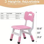 Acekool Chaise Enfant Réglable en Hauteur sur 3 Niveaux, Lot de 2, pour 2 à 6 Ans avec Pieds Antidérapants et Dossier Ergonomique