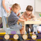 Acekool Chaise Enfant Réglable en Hauteur sur 3 Niveaux, Lot de 2, pour 2 à 6 Ans avec Pieds Antidérapants et Dossier Ergonomique