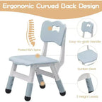 Acekool Chaise Enfant Réglable en Hauteur sur 3 Niveaux, Lot de 2, pour 2 à 6 Ans avec Pieds Antidérapants et Dossier Ergonomique