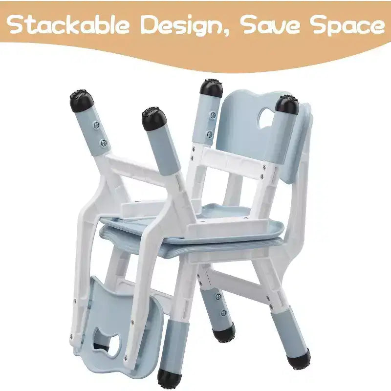 Acekool Chaise Enfant Réglable en Hauteur sur 3 Niveaux, Lot de 2, pour 2 à 6 Ans avec Pieds Antidérapants et Dossier Ergonomique