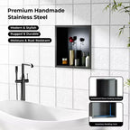 Niche de douche en acier inoxydable, organiseur mural de salle de bain encastré 304 pour douche
