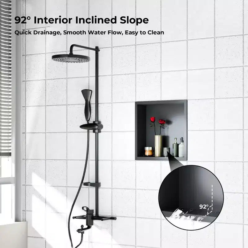 Niche de douche en acier inoxydable, organiseur mural de salle de bain encastré 304 pour douche