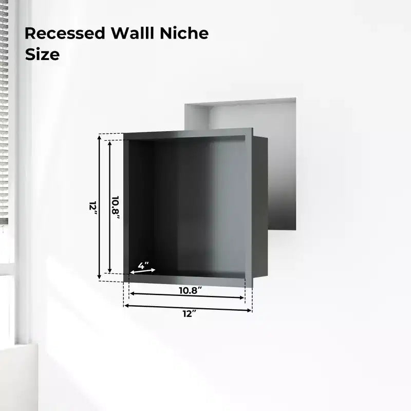 Niche de douche en acier inoxydable, organiseur mural de salle de bain encastré 304 pour douche