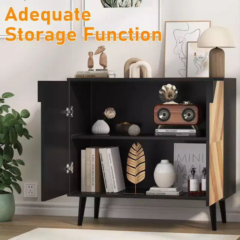 Meuble de Rangement en Bois, Buffet Autonome avec Rangement, Meubles d'Appoint pour Salon, Salle à Manger,