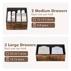 Commode à 5 tiroirs en tissu avec plateau en bois - Organiseur de rangement robuste à cadre métallique pour chambre, couloir, entrée
